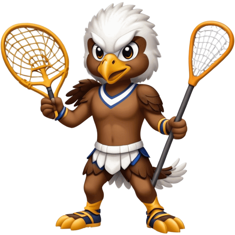 eagle mascot playing lacrosse emoji