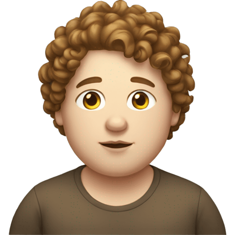 Fat white kid with long brown curly hair emoji