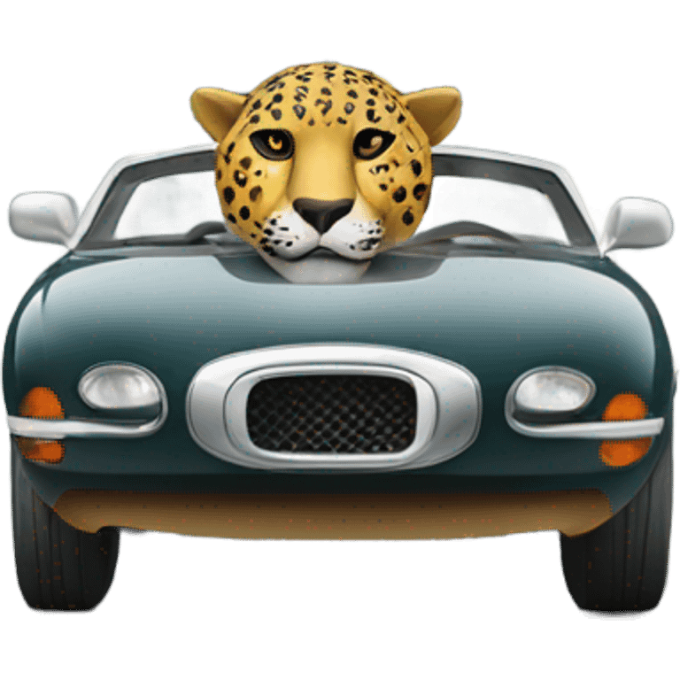 An elegant car jaguar crossing the finish line emoji