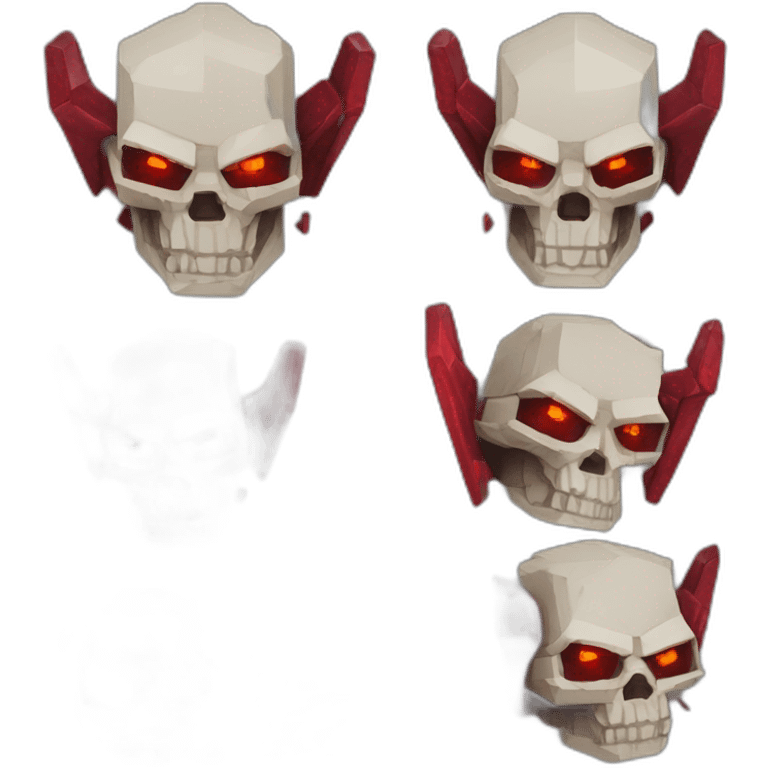 Minecraft head skull Red dragon cyberpunk people emoji