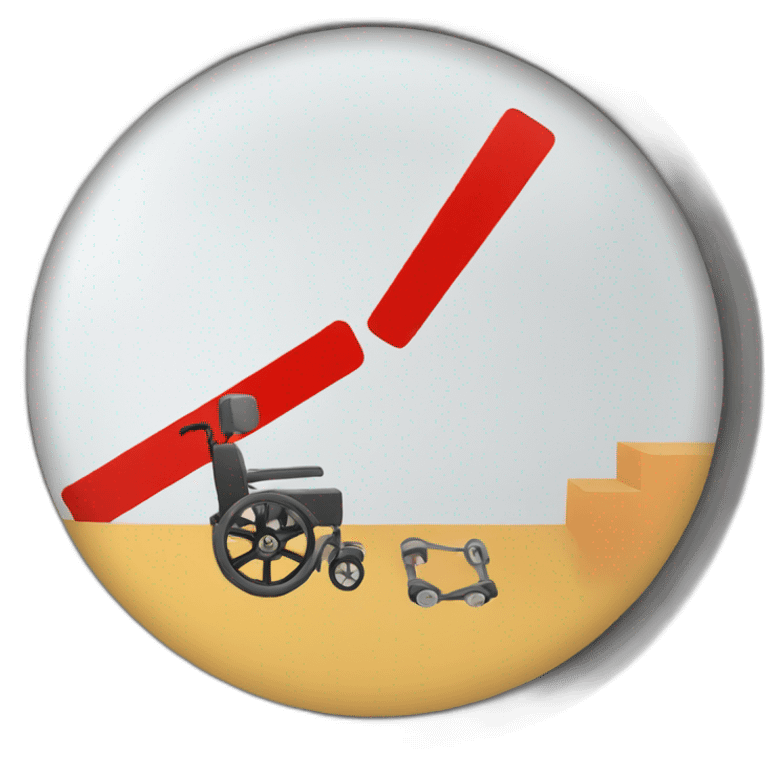 stop sign  in the wheel of a wheel chair emoji