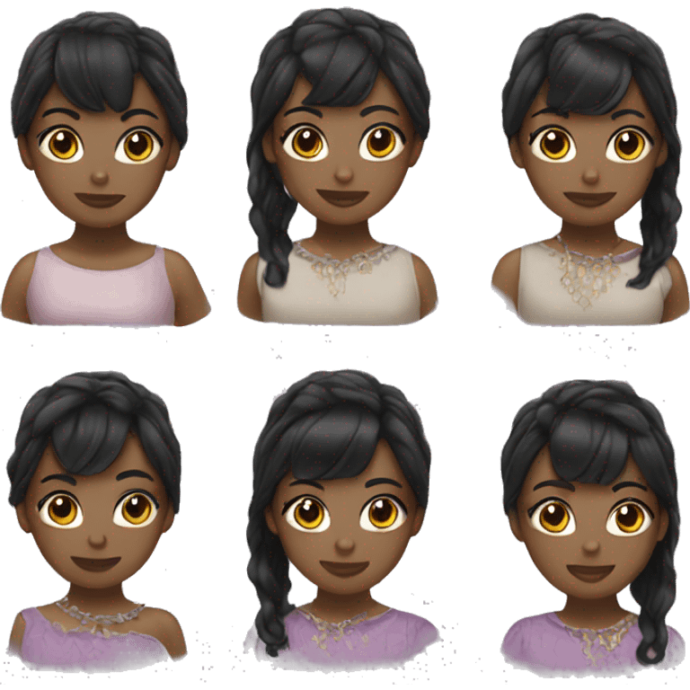 black hair girl with bangs and earrings  emoji