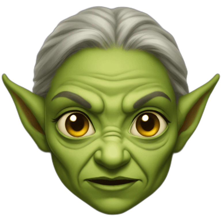 female goblin wrinkles evil emoji