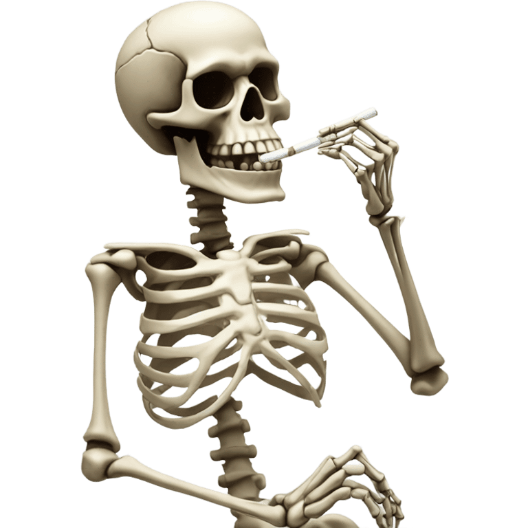 Skeleton smoking a cigarette emoji