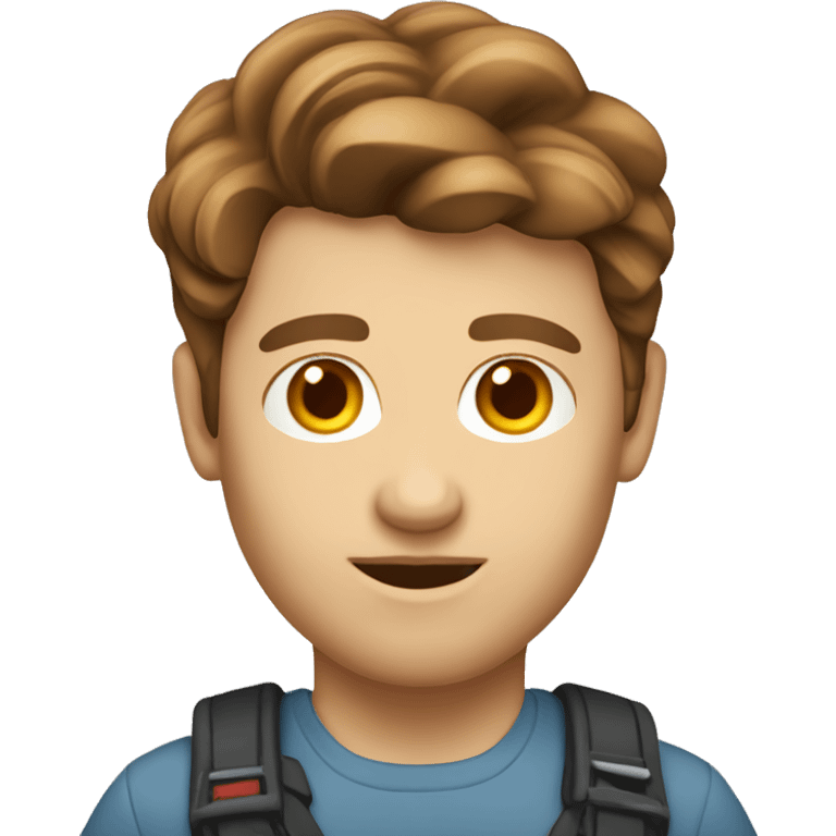 Caucasian brown hair software developer emoji