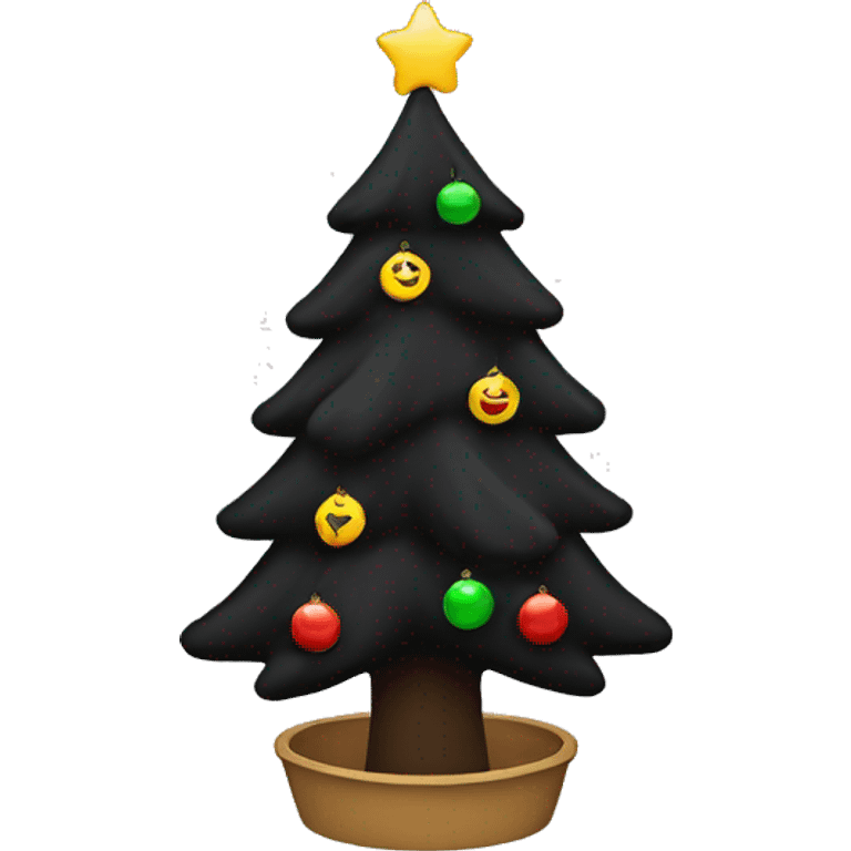 Black Christmas tree flipped bottom and top emoji