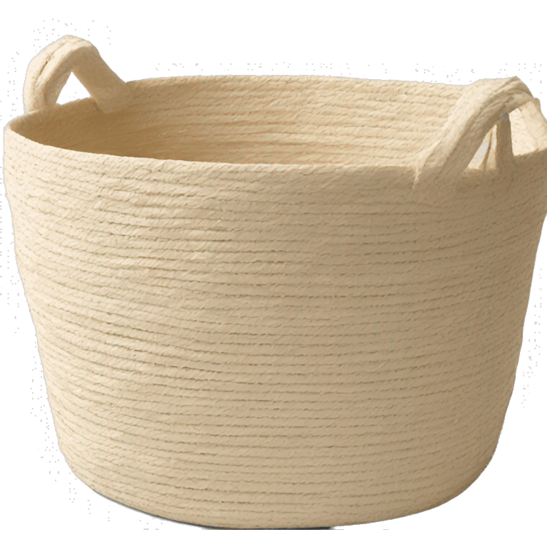 Light beige laundry raffia basket with white band emoji