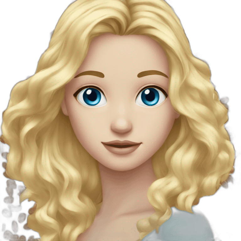 blond long hair blue-eyes- chocolate emoji