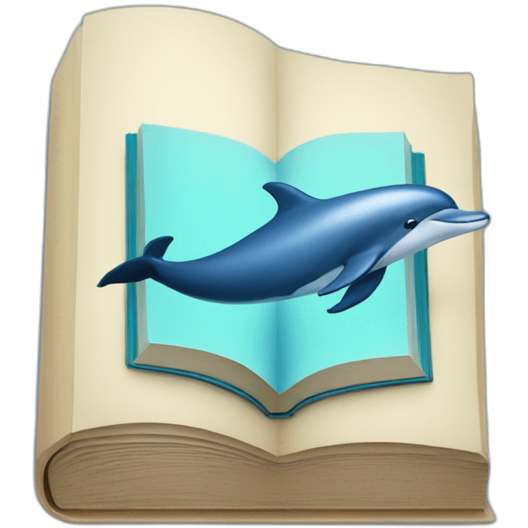 blue book with a dolphin on the cover emoji