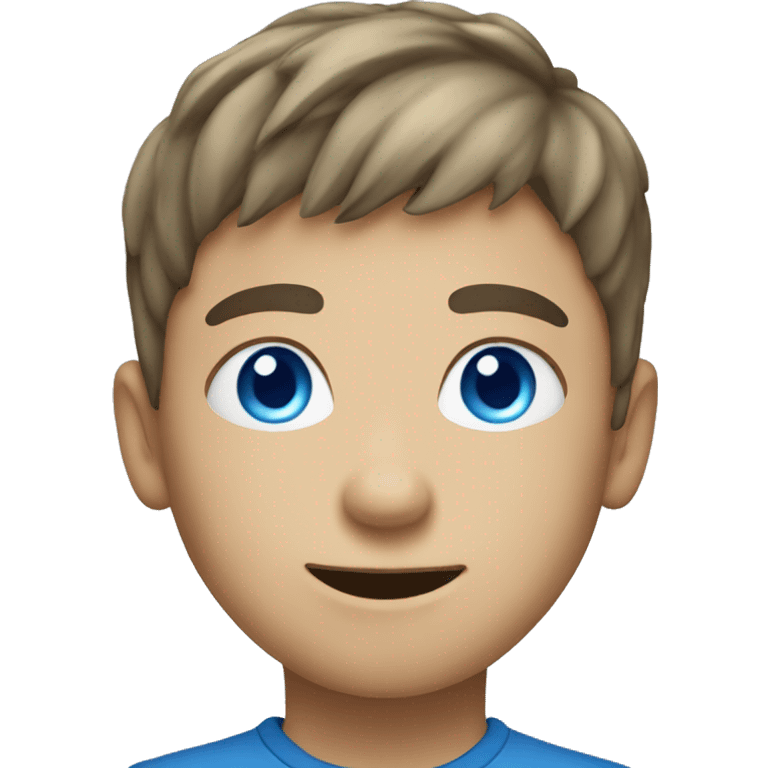 Boy with blue eyes playing videos games emoji