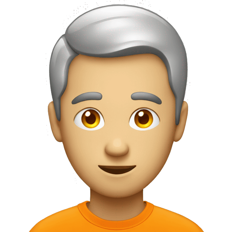 man with orange tshirt thinking light bulb emoji