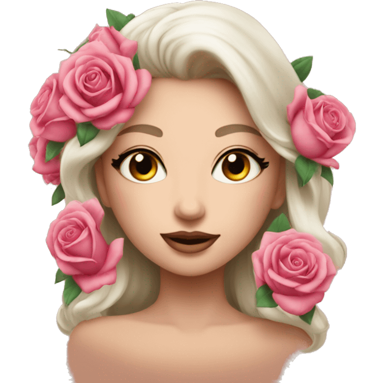 Uma lua com rosas emoji