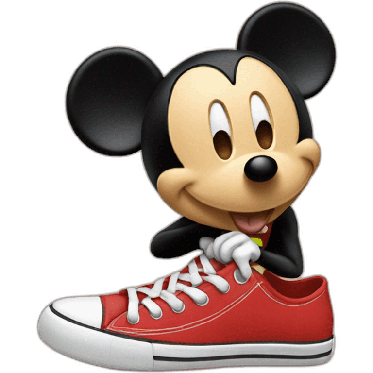 Mickey mousse eating a shoe  emoji