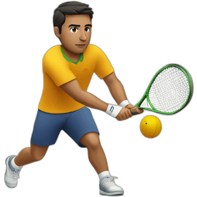 Squash latino man player hitting a ball emoji