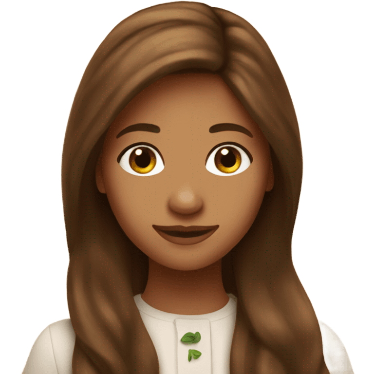 Girl long brown hair at Olive Garden restaurant  emoji