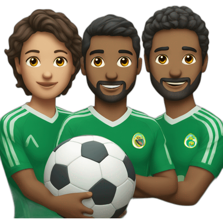 equipo de 3 personas futbol emoji