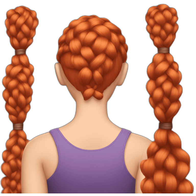 Braided red hair from behind emoji