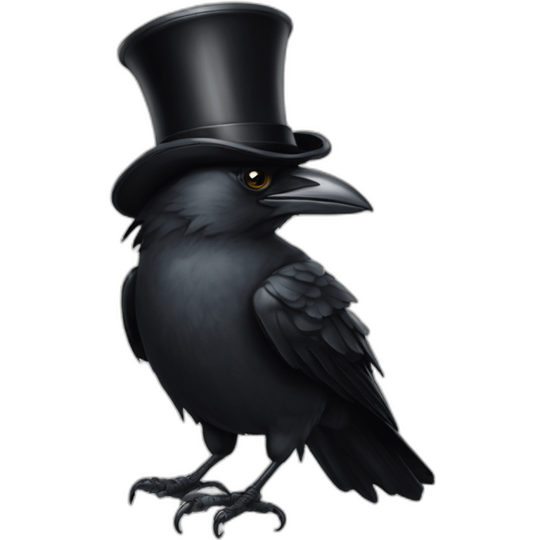 crow in top hat and monocle dragon tattoo emoji