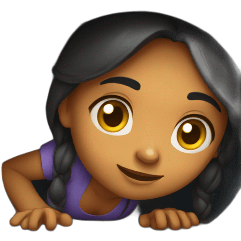 Indian girl crawling through a tunnel emoji