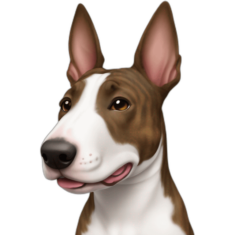 Brindle bullterrier frojt view face emoji