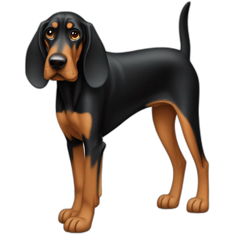 Black and Tan Coonhound Dog Full Body emoji