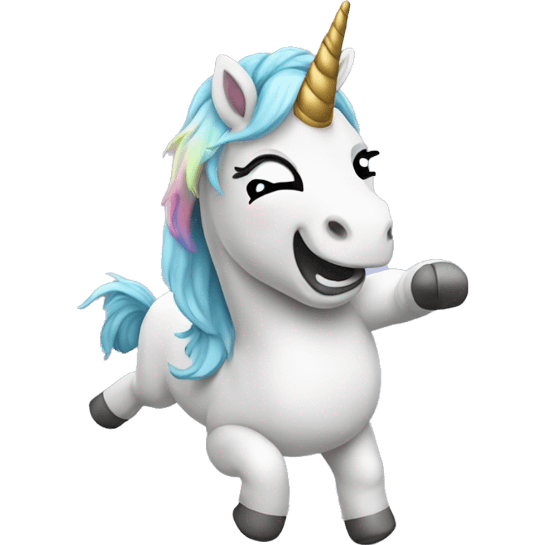 A unicorn that is dabbing emoji