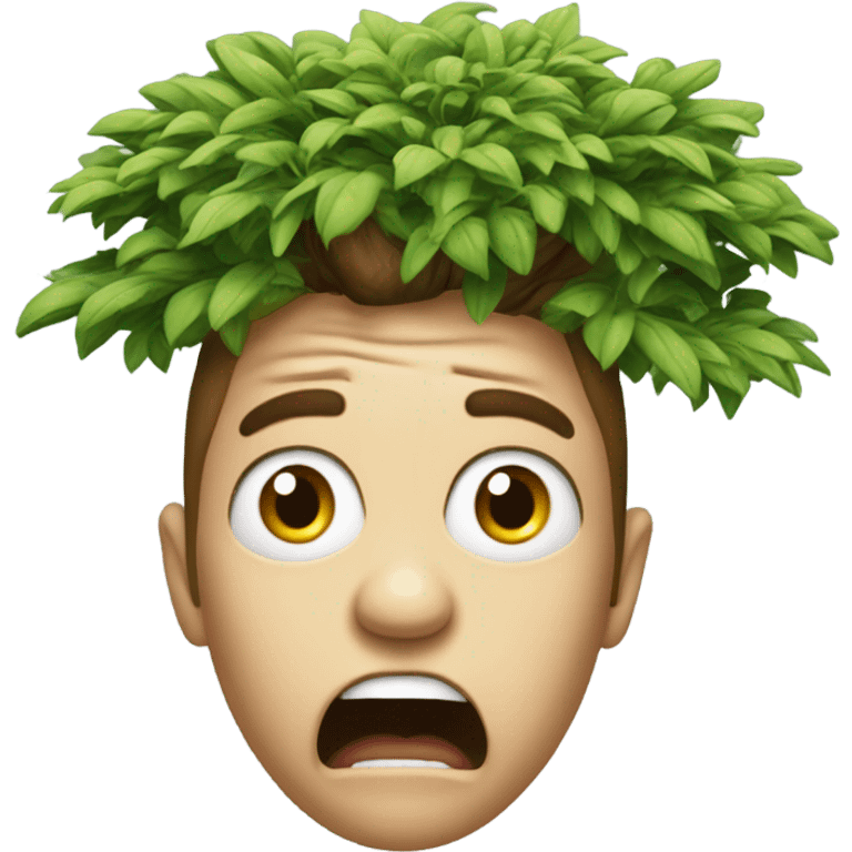 realistic face of someone whose mind is blown with full tree growing out top emoji