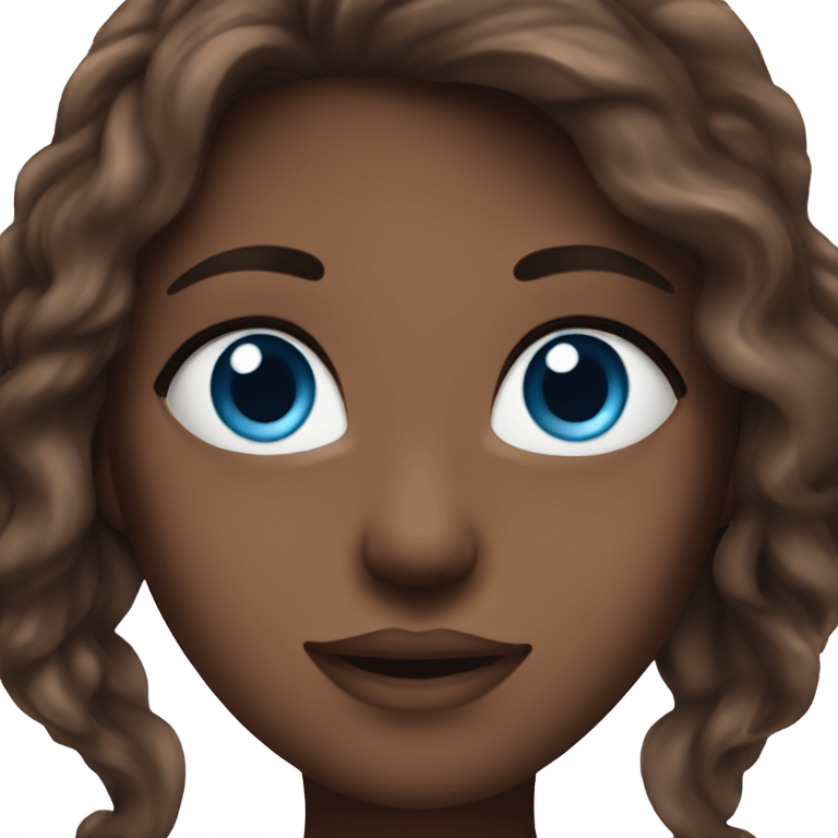 woman with long chocolate hair and blue eyes emoji