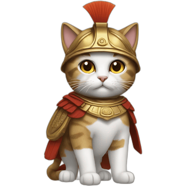 cat dressed as a ancient greek soldier emoji