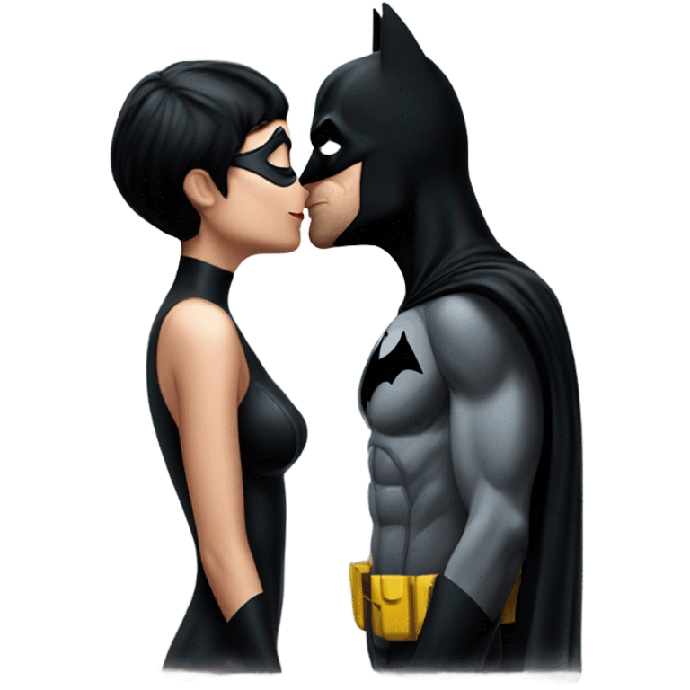 Batman and catwoman kiss emoji