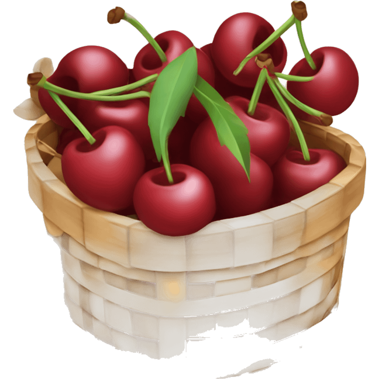 Basket of cherries and vanilla beans emoji