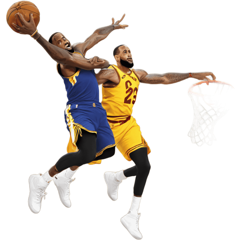 Curry dunking on LeBron James  emoji