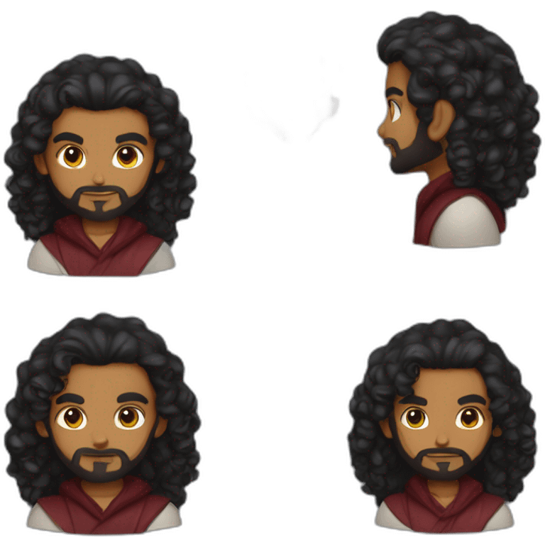 Dungeon master Sri Lankan long curly dark hair emoji