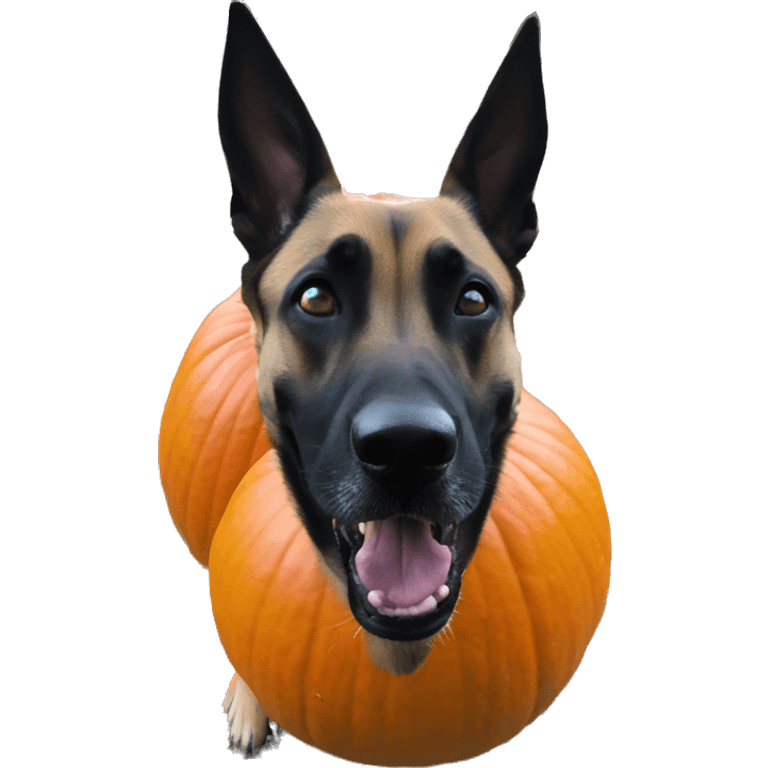 malinois run pumpkin scary spooky halloween emoji