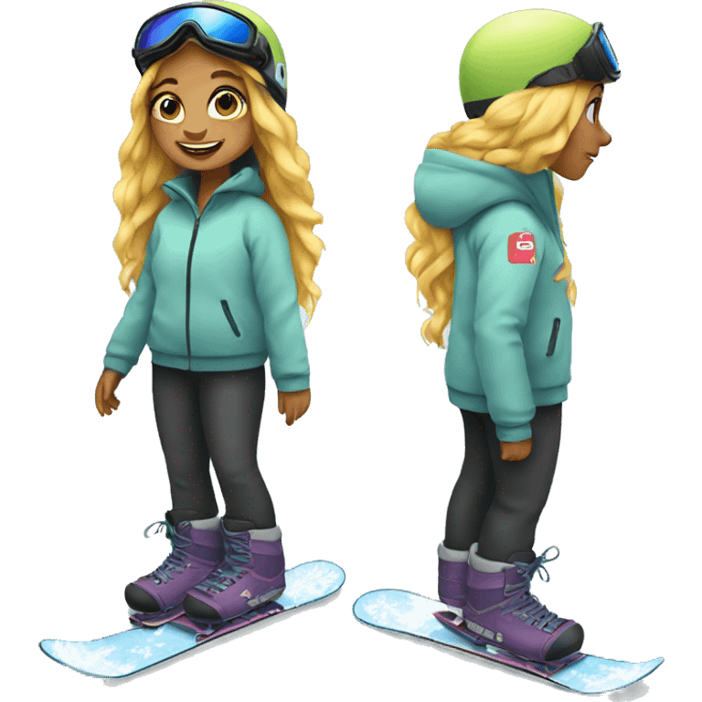 Girl on a snowboard  emoji