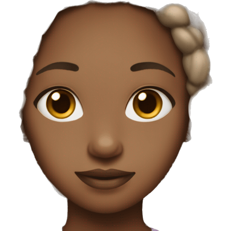 black girl with almond brown eyes and braids  emoji