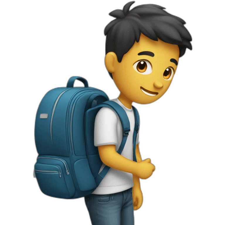 schoolboy packing a backpack  emoji