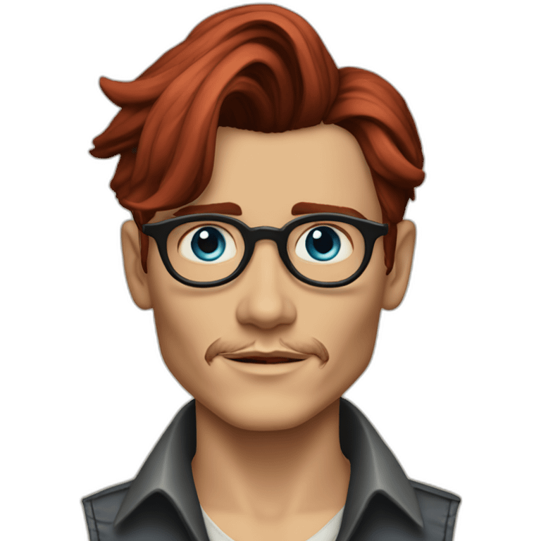 Johnny depp young engineer blue eyes short red hair emoji