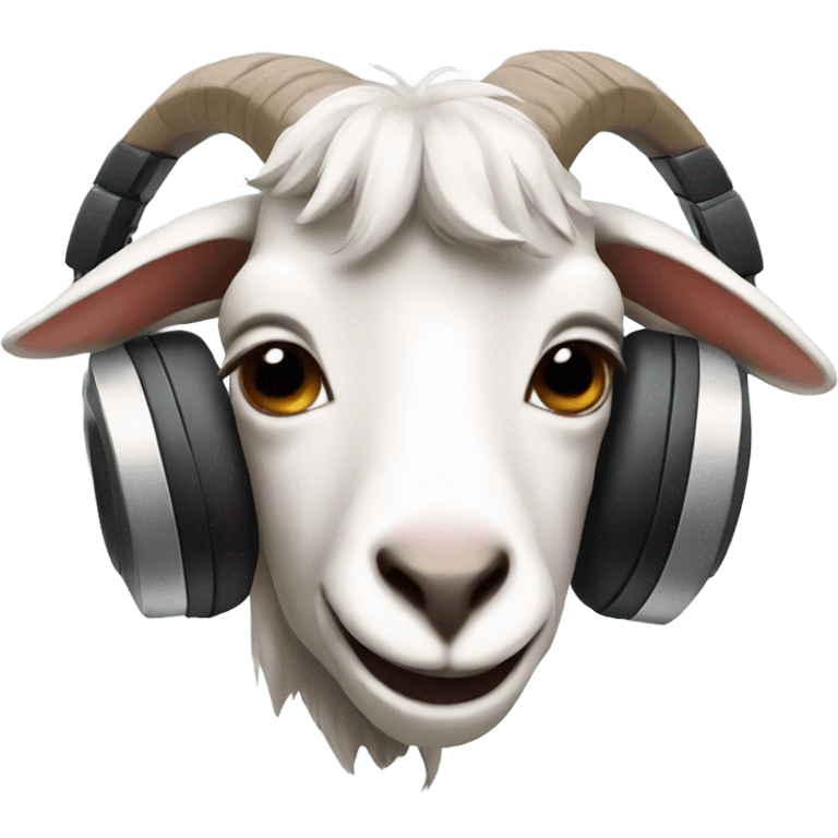 Goat wearing headphones emoji