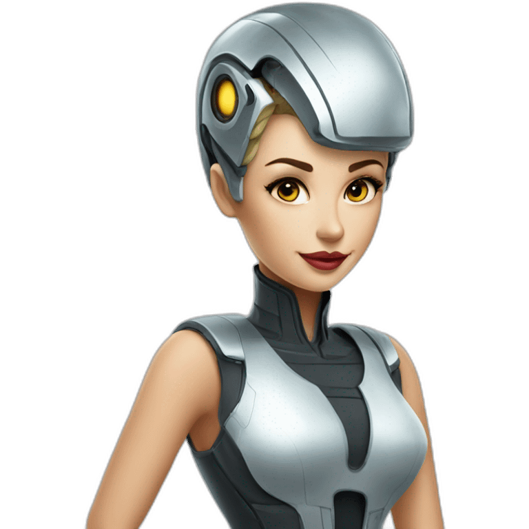 Create an emoji of a futuristic android pin-up emoji