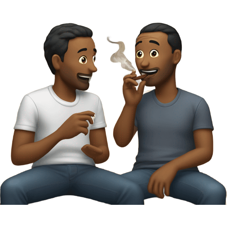 Two men sharing tobacco emoji