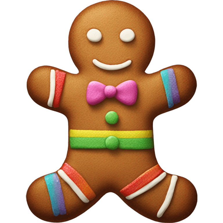 Rainbow gingerbread man emoji