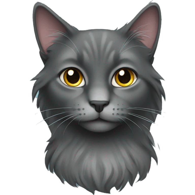 dark grey long haired cat emoji