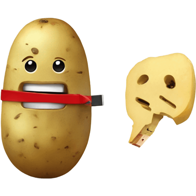 Potato stabbed with usb emoji