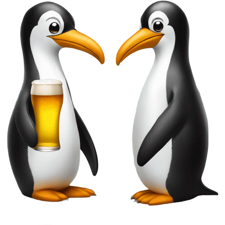 pinguin that holds a beer  emoji