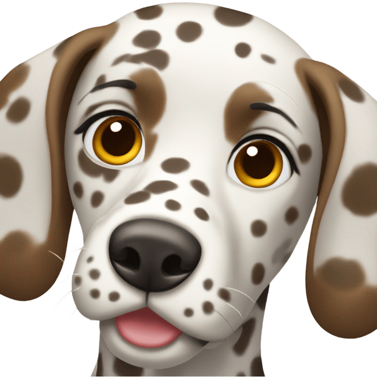 Female Dalmatian with brown spots and fully brown ears emoji