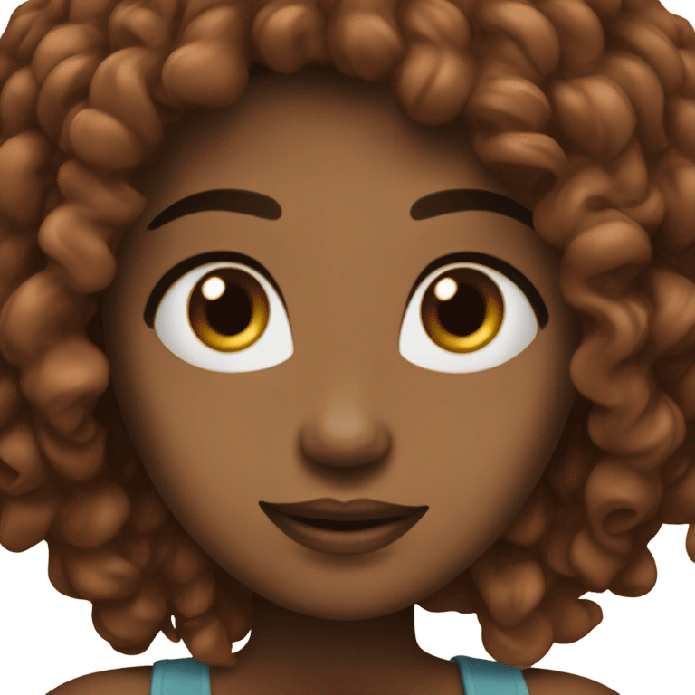 uma mulher negra de pele marrom com cabelo raspado na cor marsala e piercing no septo emoji