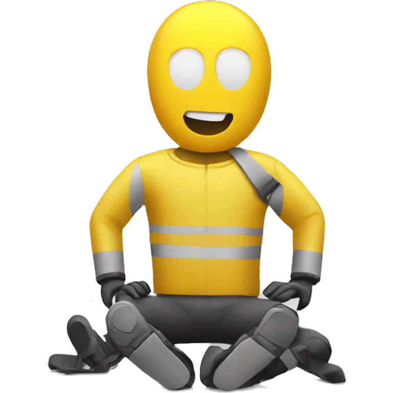 yellow colored vehicle crash testing dummy emoji