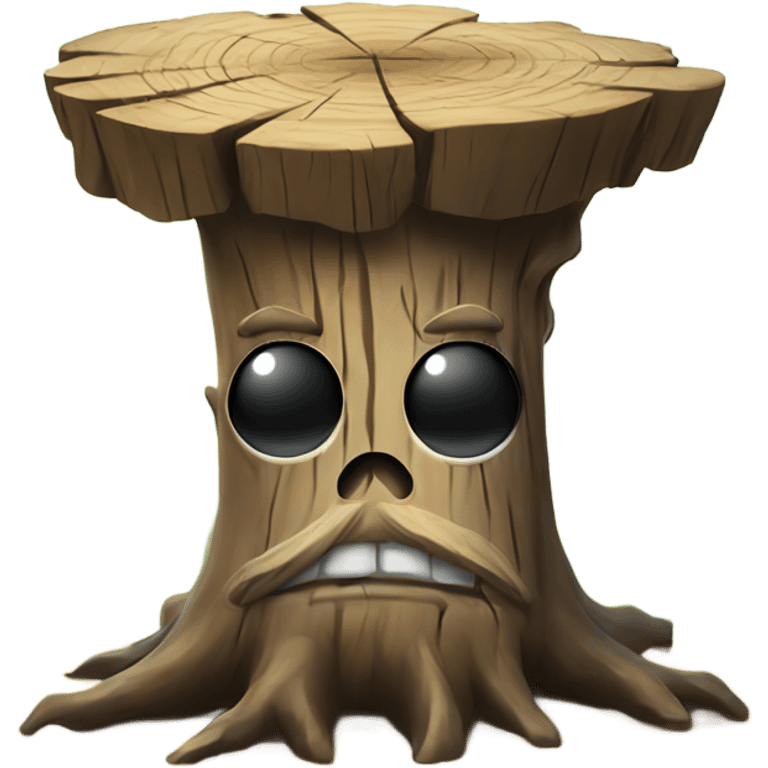 ugly tree stump with a pirate hat emoji