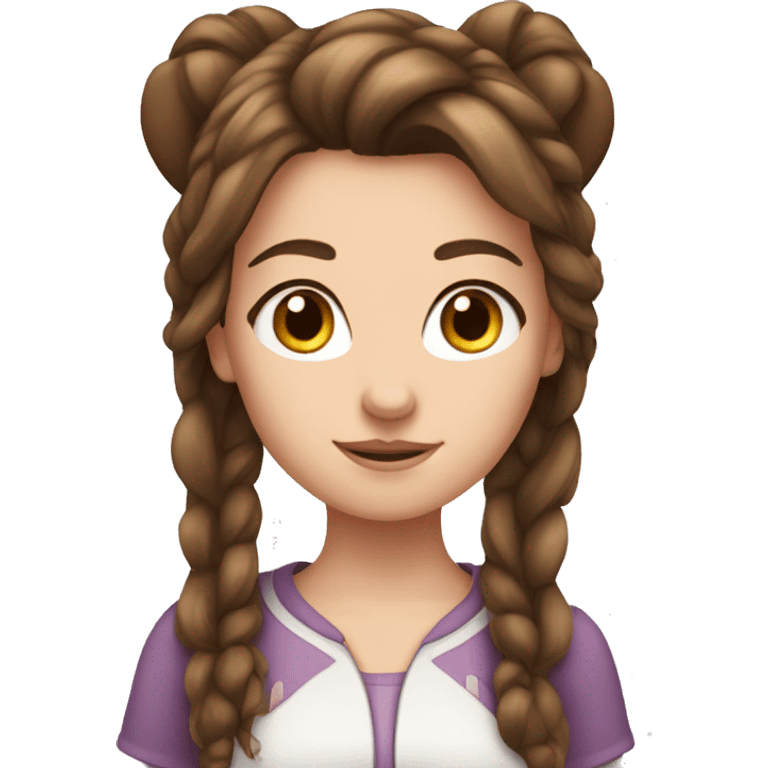 White girl with brown hair & Disney ears on  emoji